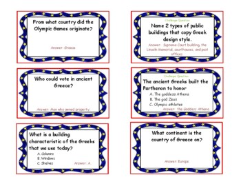 Preview of Democracy and Branches of Government Review Cards