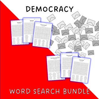 Preview of Democracy and Citizenship Read Alouds Word Search BUNDLE