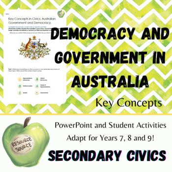 Preview of Democracy and Government in Australia: Secondary Civics