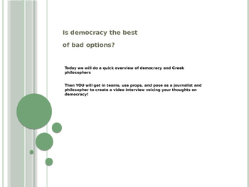Preview of Democracy and Greek Philosophy GATE-- Is democracy the best of bad options?