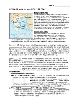 ancient greece democracy worksheet