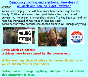 Preview of Democracy and Voting - Presentation and Worksheets