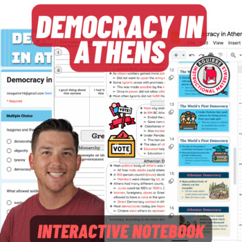 Preview of Democracy in Athens - Ancient Greece - Presentation, Guided Notes, Quiz +