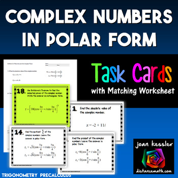 Preview of Complex Numbers in Polar Form Task Card Activity