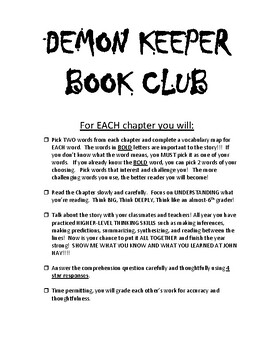 Preview of Demon Keeper book/novel study packet for students