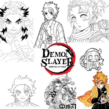 Demon Slayer Coloring Book Tanjiro · Creative Fabrica