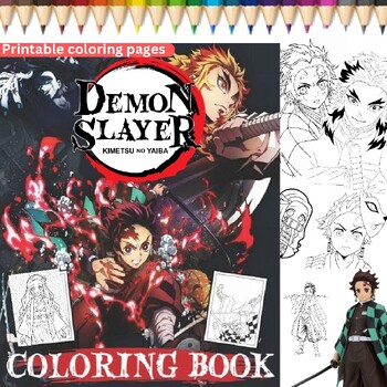 Demon Slayer Squad Coloring Page · Creative Fabrica