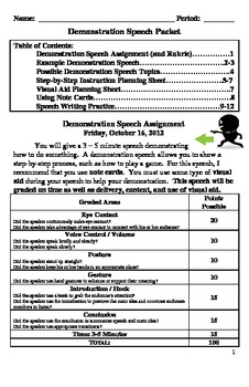Preview of Demonstration Speech Activity Packet