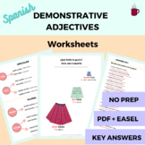 Demonstrative Adjectives in Spanish Worksheets - La ropa -