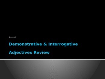 Preview of Demonstrative & Interrogative Adjectives PowerPoint