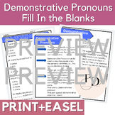 Demonstrative Pronouns 50 Fill In the Blanks -Grades 4-5-6