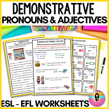 Preview of Demonstrative Pronouns and Adjectives ESL Worksheets