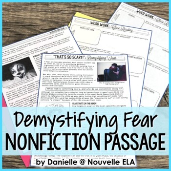 Preview of Demystifying Fear - Nonfiction Passage and Vocabulary - Reading Comprehension