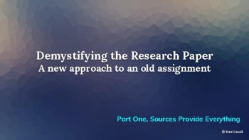 Preview of Demystifying the Research Paper (Explainer - Part One, Sources)