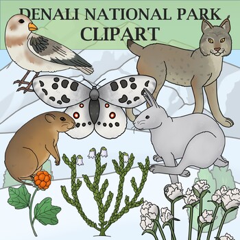 Preview of Denali National Park Clip Art - Plants and Animals of the National Parks