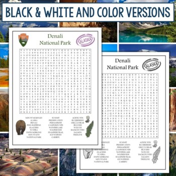 Denali National Park Word Search by Dr Loftin s Learning Emporium