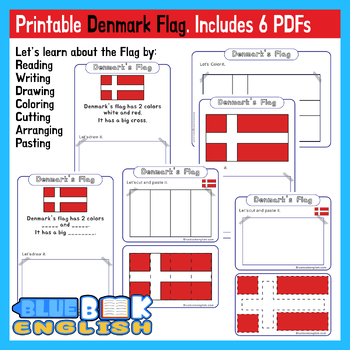 Preview of Denmark Flag Activity | Danish Flag Craft Differentiated (6 Pages)