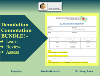Preview of Denotation and Connotation BUNDLE! - Learn, Review and Assess