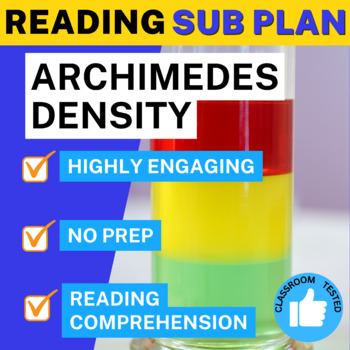 Preview of Emergency Science Sub Plan Density and Archimedes Reading Comprehension Passage