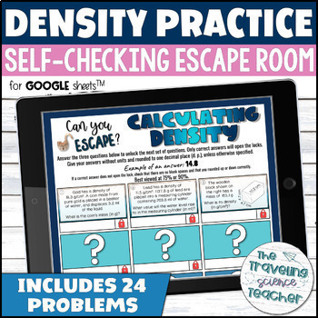 Preview of Density Calculation Practice Problems | Density, Mass, Volume Review Activity