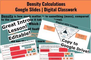 Preview of Density Calculations | Digital Drag-and-Drop Google Slides