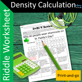 Density Calculations Riddle Worksheet PDF