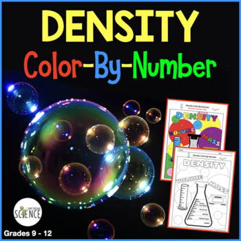Preview of Calculating Density Practice Problems Color by Number Worksheets
