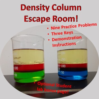 Preview of Density Column Escape Room
