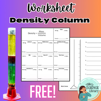 Preview of Density Column Worksheet