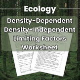 Density-Dependent and Independent Limiting Factors - Worksheet