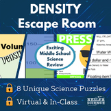 Density Escape Room - 6th 7th 8th Grade Science Review Activity