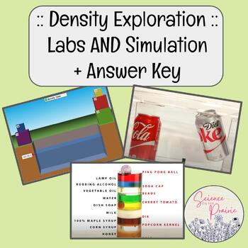 Preview of Density Exploration Labs and PhET Simulation + Answer Key