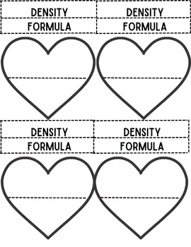 Preview of Density Formula Heart Foldable
