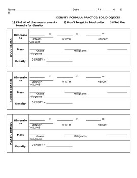Preview of Density Investigation: Solid Objects