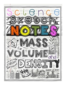 Preview of Density! Mass Volume Density Sketch Notes | Science Doodle Notes
