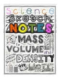 Density! Mass Volume Density Sketch Notes | Science Doodle Notes