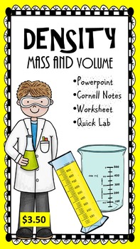 Preview of Density - Mass and Volume - AVID Cornell Notes