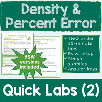 Preview of Density & Percent Error Quick Labs