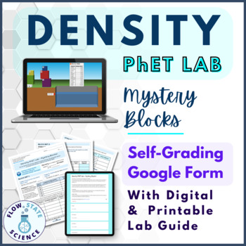 Preview of Density PhET Lab | Mystery Blocks | Self-Grading Google Form & Virtual Lab Guide