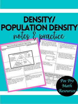 Preview of Density & Population Density Notes and Practice