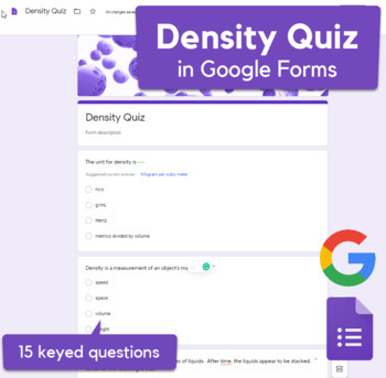 Preview of Density Quiz in Google Forms