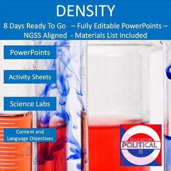 Preview of Density Science Unit - Editable Presentations, Labs, and Writing MS-PS1-7