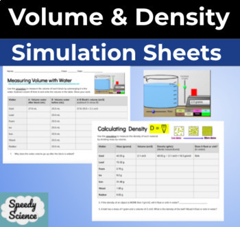Preview of Density Simulation Sheet- Google Slides version- Calculating Volume and Density