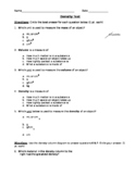 Density Test (with performance task) + Answer Key