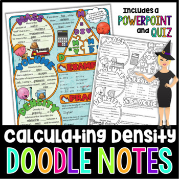 Preview of Mass Volume Density Doodle Notes | Science Doodle Notes