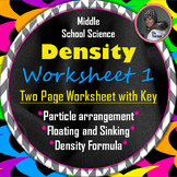 Density Worksheet One: A Science Measurement Resource