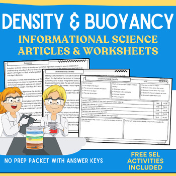 Preview of Density and Buoyancy: Information Reading Passages, Worksheets, Answer Keys