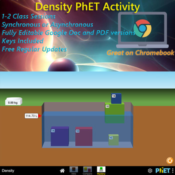 Preview of Density and Buoyancy PhET Simulation ; EDITABLE, *Key Included* w/ old pdfs