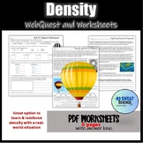 Discovering Density and Hot Air Balloon Reading Worksheet 