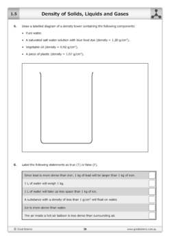 Density of Solids, Liquids and Gases [Worksheet & Online Lesson]